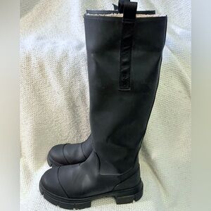 NWOB Ganni Black Country Boots Sz 38EU/7.5 8 (11” heel to toe)